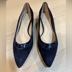 Cole Haan Grand Series 360 Blue Suede Pointed Toe Flat, Women’s 10 1/2B